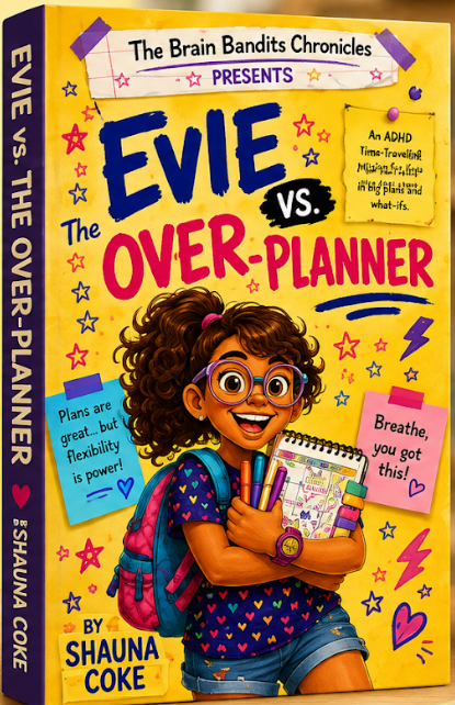 Cover of Evie vs. the Over-Planner, book two of the Brain Bandit Chronicles by Shauna Coke